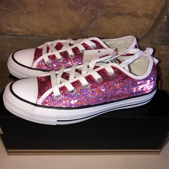 pink sequin converse